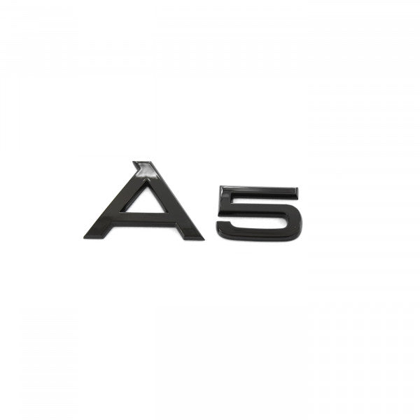 Emblem/logo til Audi A5 Black Glossy i svart blank ABS-materiale for bakluke