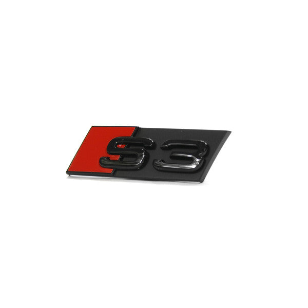Emblem/logo til Audi A3/S3 Black Glossy / Red i svart blank og rød, perfekt for front grill