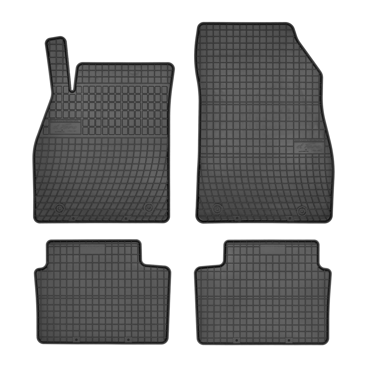 Frogum gummimatter til Chevrolet Malibu (2008-) – svart/anthracite sett med 4, 1 cm sidekant