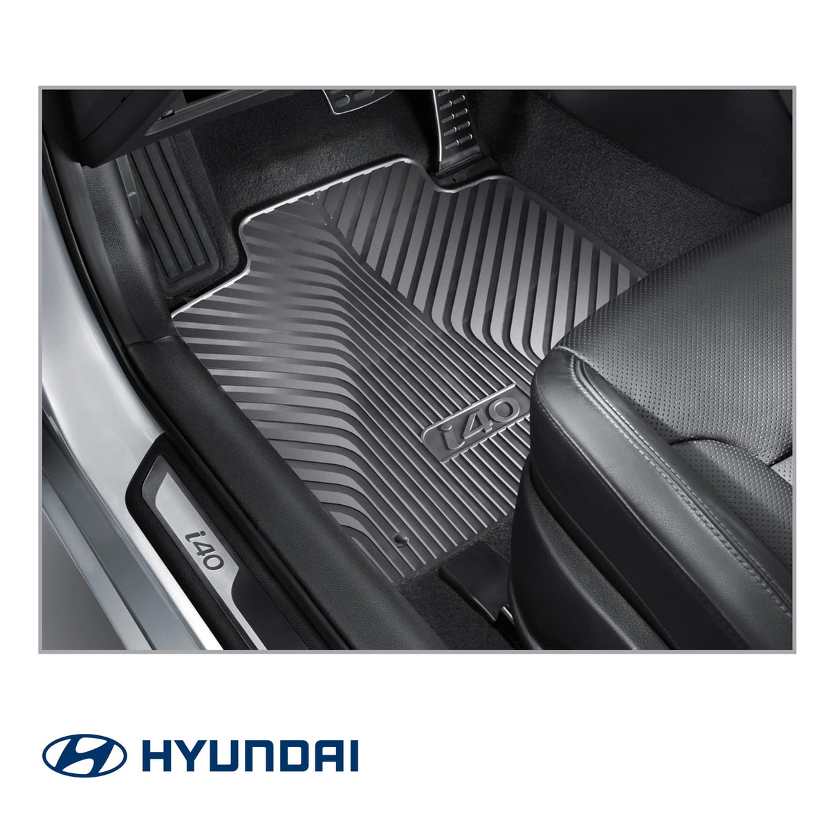 Genuine Hyundai OEM TPE-gummimatter til Hyundai i40 (2011-2019) – sett med 4, titanium svart