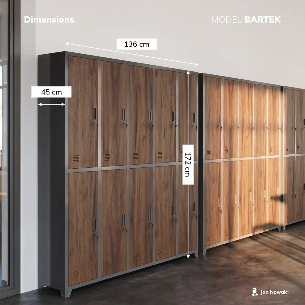 Eco Design 10-dørs Oppbevaringsskap Bartek: Antrasitt/valnøtt - 6