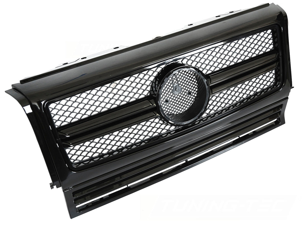 Grill Sport Sort til Mercedes G-Klasse W463 90-12 sett rett forfra på hvit bakgrunn.