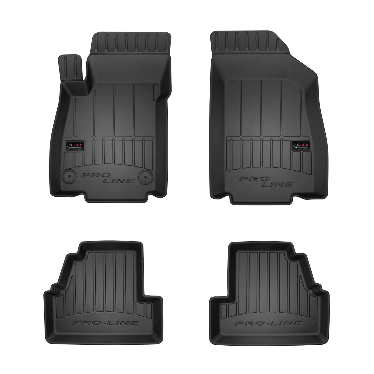 Frogum 3D Premium gulvmatter i TPE til Opel Mokka X (2012–) – svart, 4-delers sett med høy sidekant