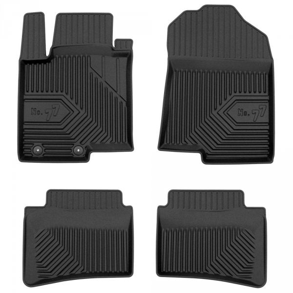 Frogum 3D Premium gulvmatter til Hyundai Bayon 2021– med 40 mm sidekant – svart TPE, sett med 4 stk