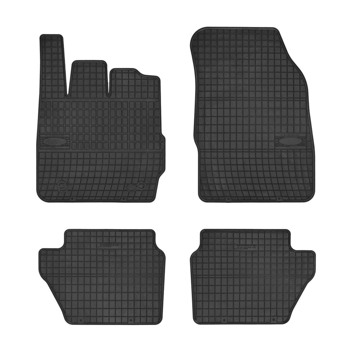 Frogum gummimatter til Ford Fiesta Mk6 2008-2017 – svart med 1 cm sidekant, sett à 4 stk.
