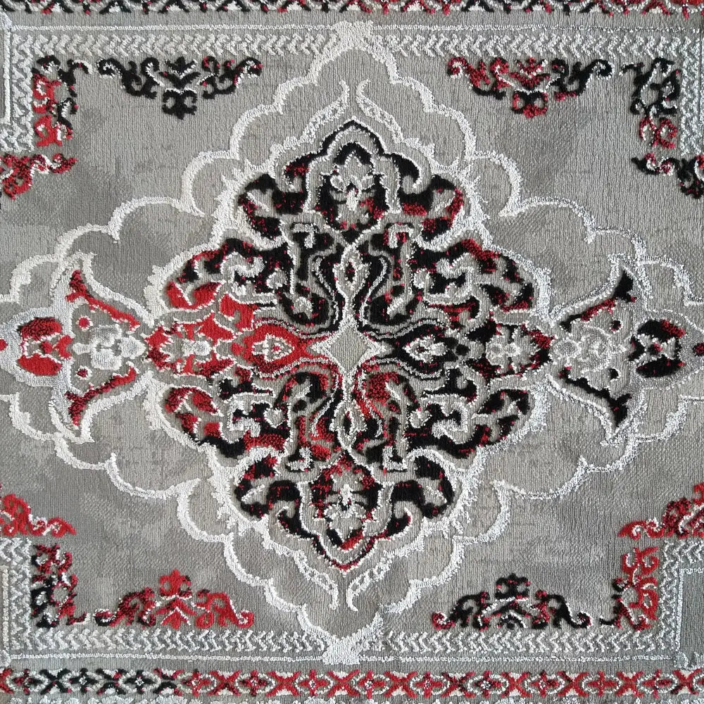 Eksklusiv Angora Tepe 02 - Grå-rød 240 x 330 Cm - 4