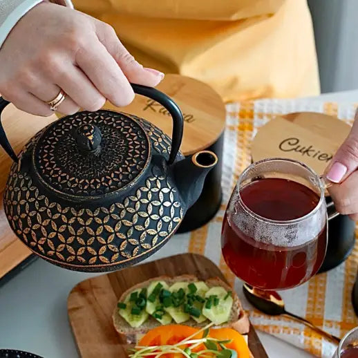 Elegant Tekanne i Støpejern 0,8l Med Infuser Hanako Gull - 3