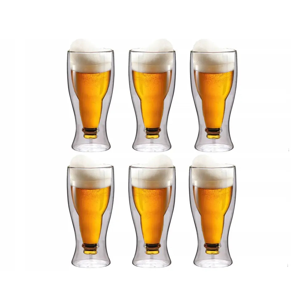 Elegante Termiske ølglass Krus 500ml 0,5l Gavepakning X6 - 1