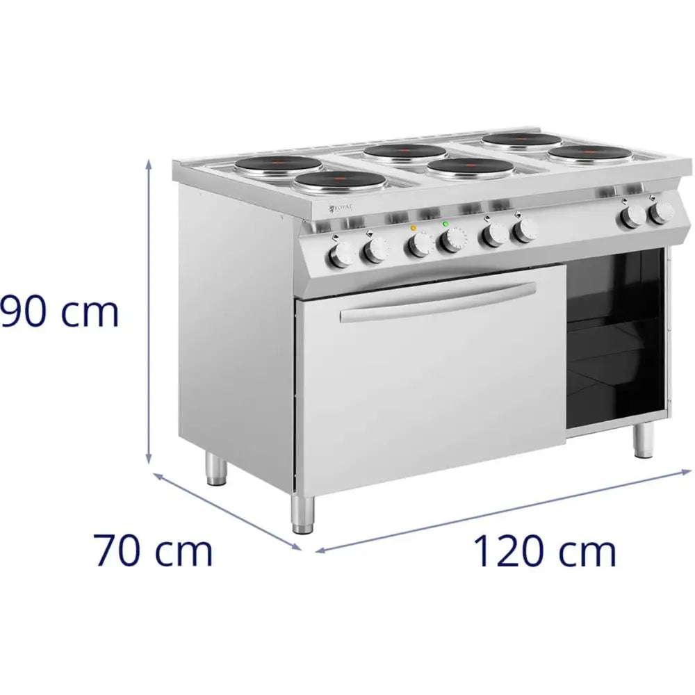Elektrisk 6-brenners Komfyr Med Konveksjonsovn - 10
