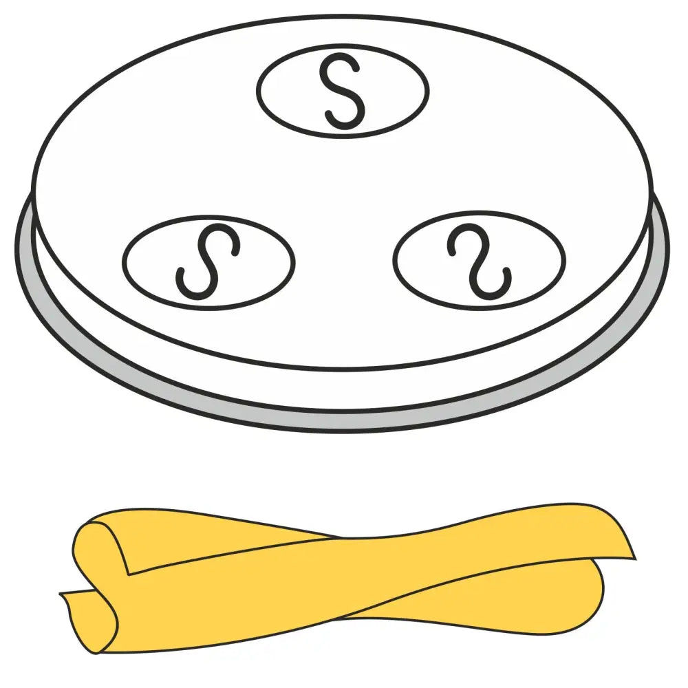 Endestykket Sil Til Hjemmelaget Pasta Caserecce 5 Hull 9x5 Mm Mpf2.5/4 - Hendi 229378 - 1