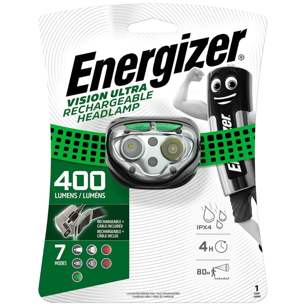 Energizer Ultra Oppladbar Lommelykt 400 Lumen