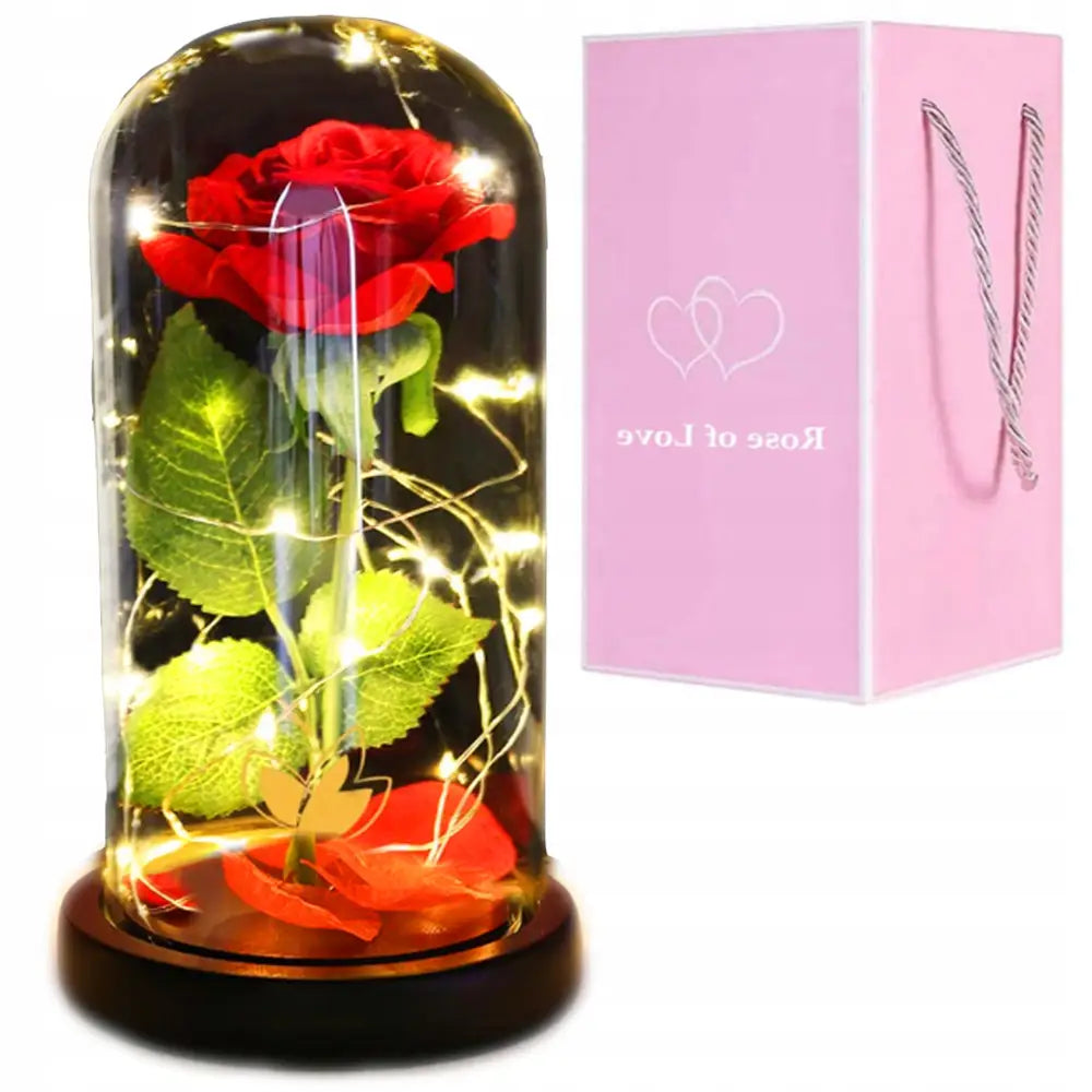 Evig Rose Led i Glass Gave Til Mor Morsdag - 1