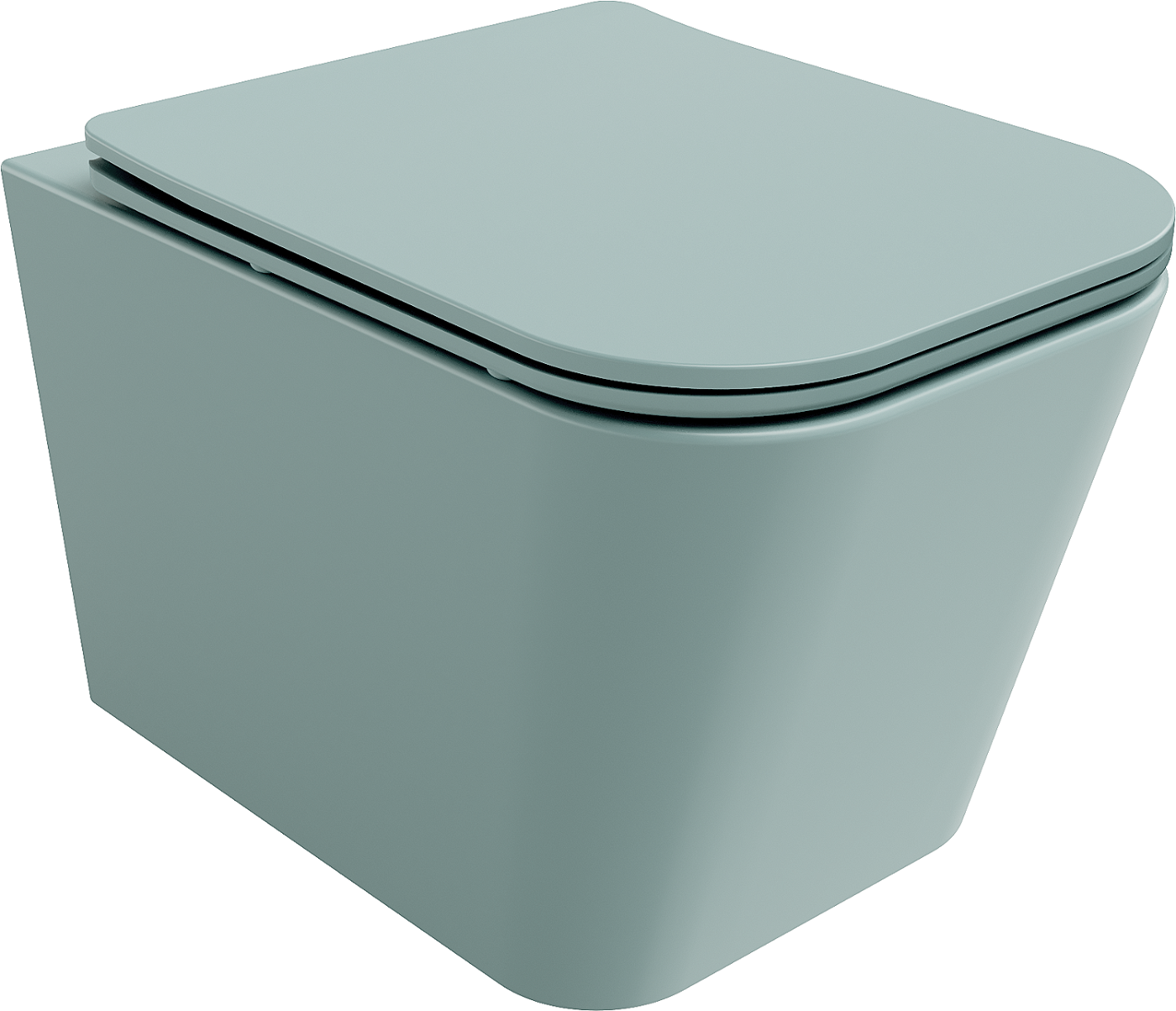 Mexen Teo toalettskål Rimless med soft-close sete i slank duroplast, lys grønn matt