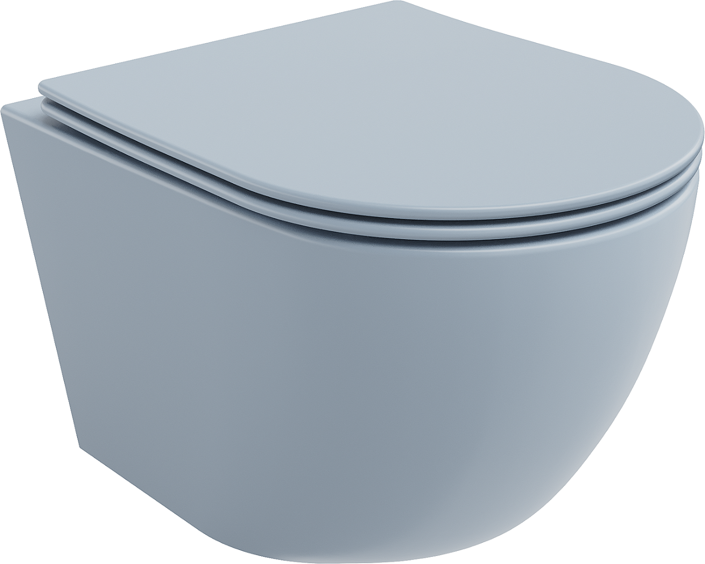 Mexen Lena toalettskål Rimless med soft-close slim sete, duroplast, grå-blå matt