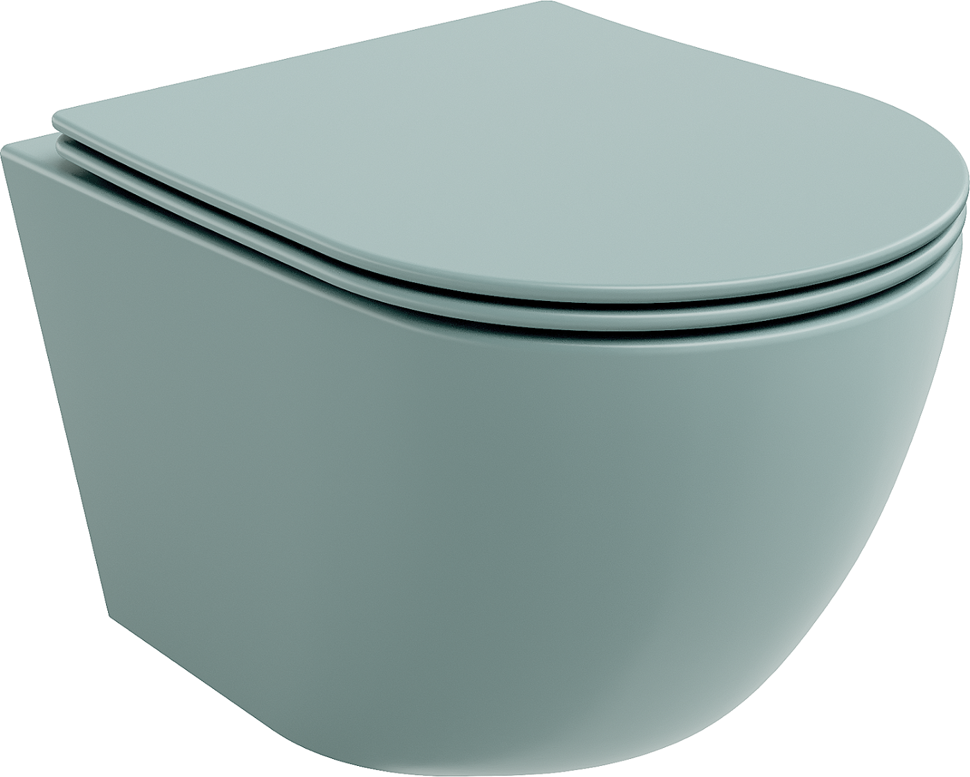 Mexen Lena toalettskål Rimless med soft-close sete i slim design, duroplast, lys grønn matt