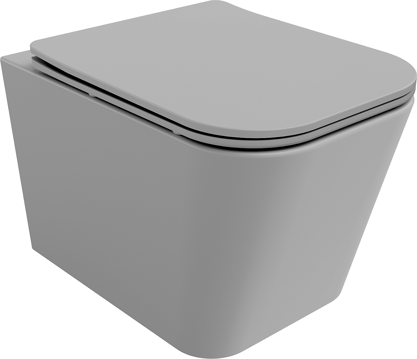 Mexen Teo toalettskål uten spylekant med slim soft-close sete, duroplast, lys grå matt