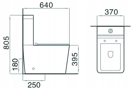 Mexen Cube kompakt toalett med soft-close sete, hvit