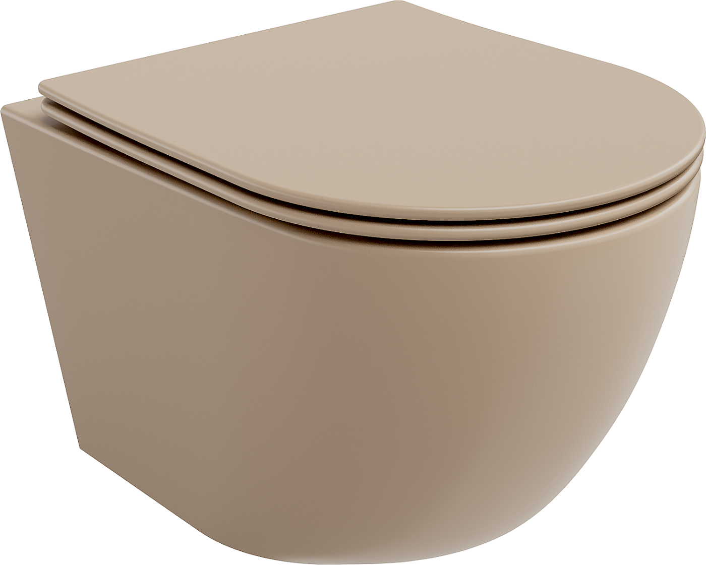 Mexen Lena toalettskål Rimless med soft-close sete i slim design, duroplast, matt cappuccino