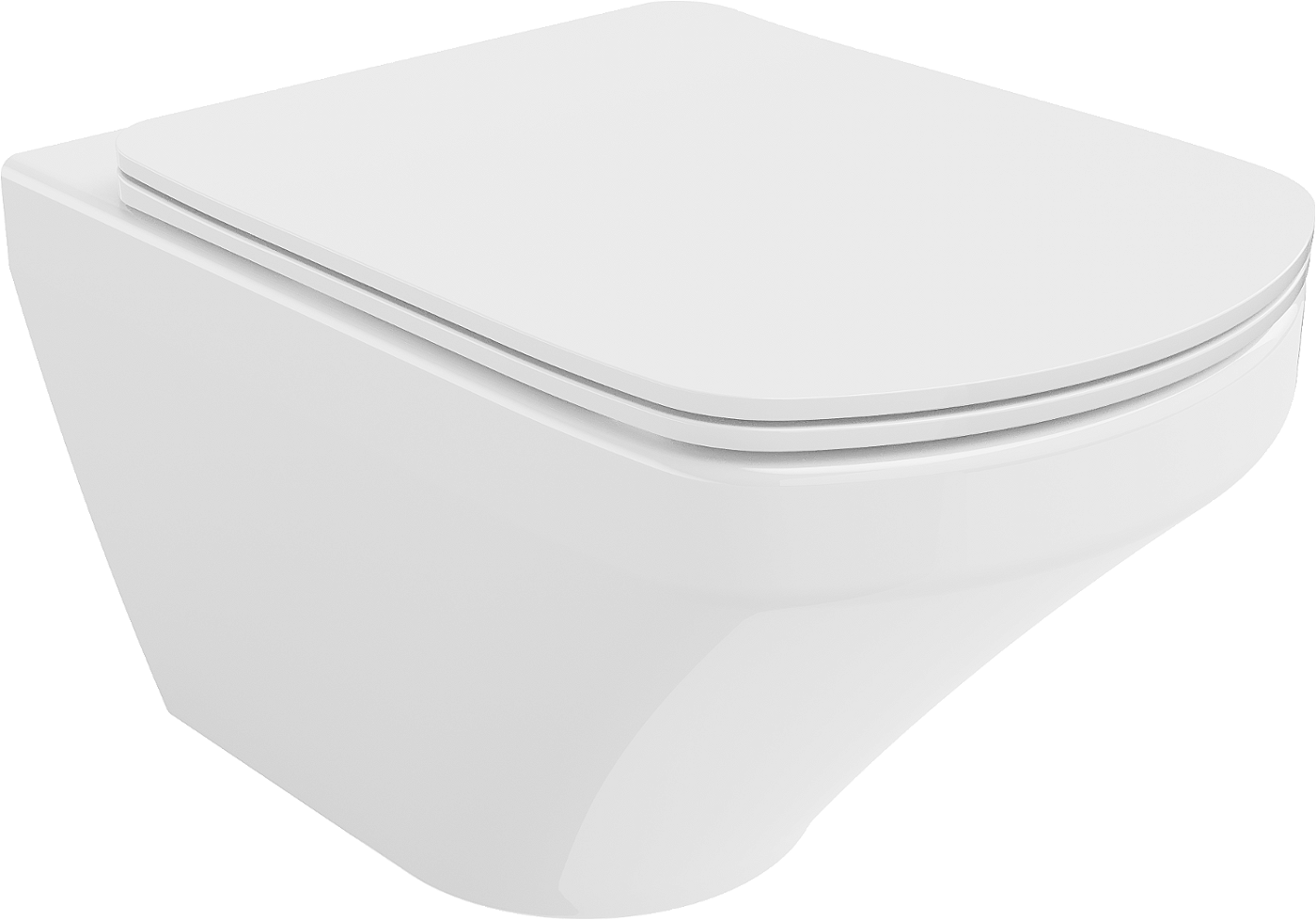 Mexen Vito toalettskål Rimless med soft-close sete, slim, duroplast, hvit -