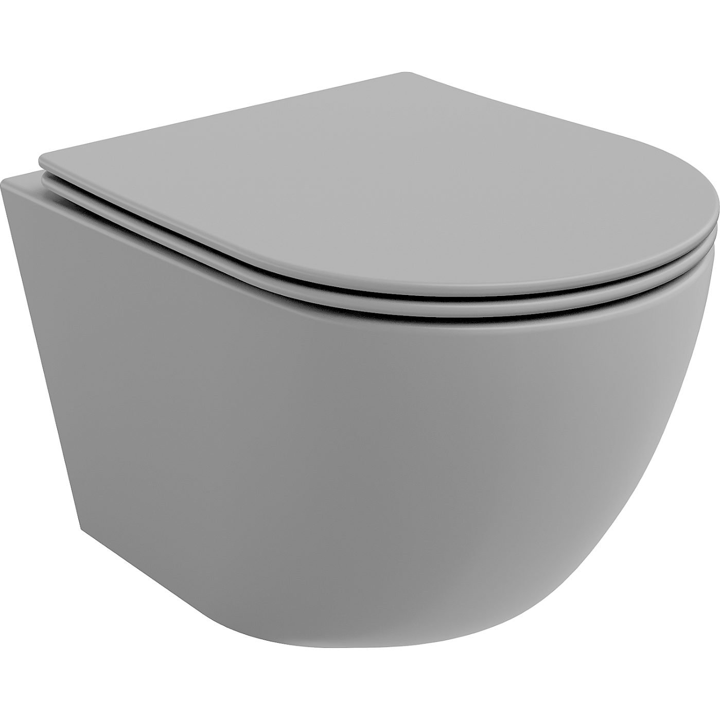 Mexen Lena toalettskål Rimless med soft-close sete, slim, duroplast, lys grå matt