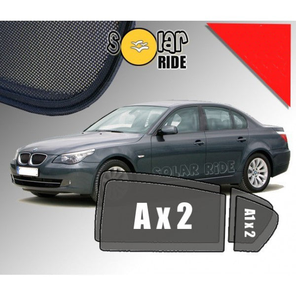 Sr solskjerm i akryl til Bmw 5 (E60) Sedan, enkel montering med 3M tape, vindavviser og regnbeskyttelse