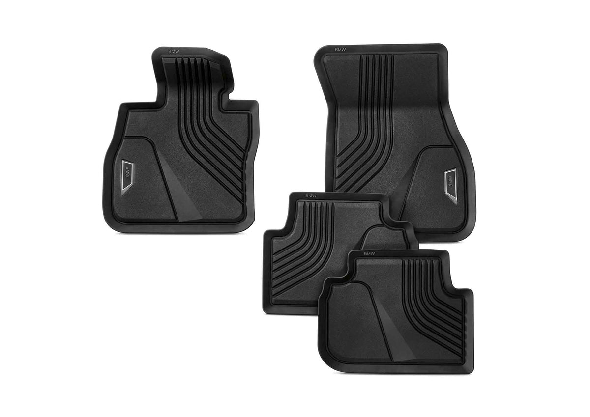 BMW OEM All-Weather TPE gulvmatter til BMW 1 (F40/F70) og 2 Gran Coupe (F44) 2019–2024 – med kant, sett á 4