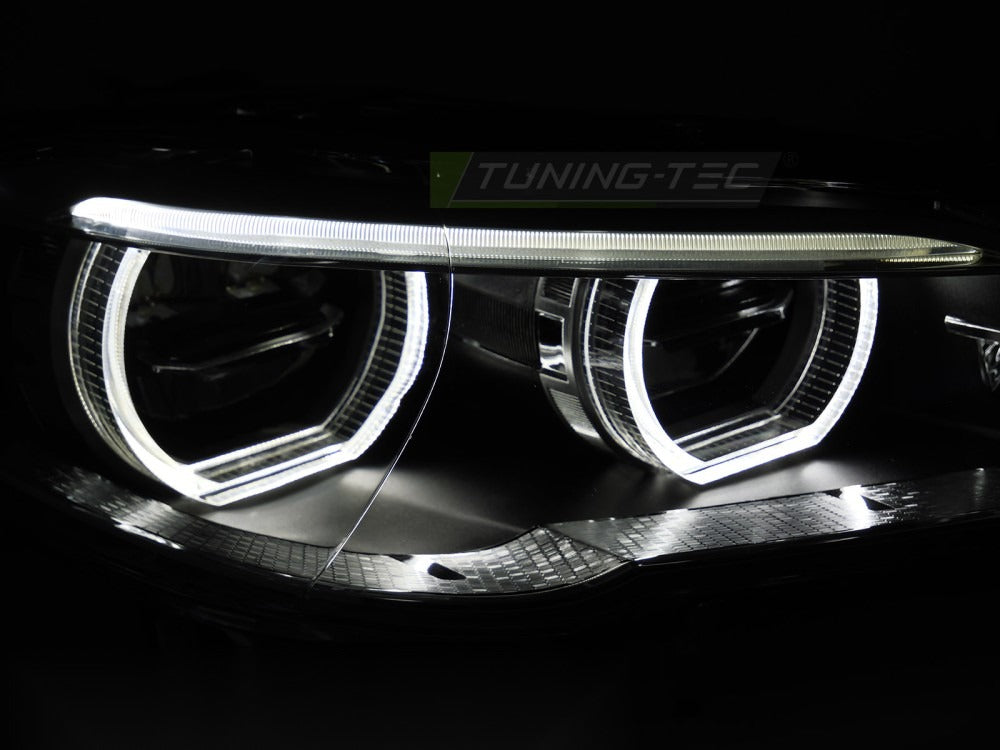 Frontlykter BMW F10/F11 13-16 sett fra siden med profil synlig