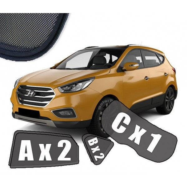 Sr solskjerm i akryl til Hyundai IX35 (2009-2015) med enkel montering og vindavviser