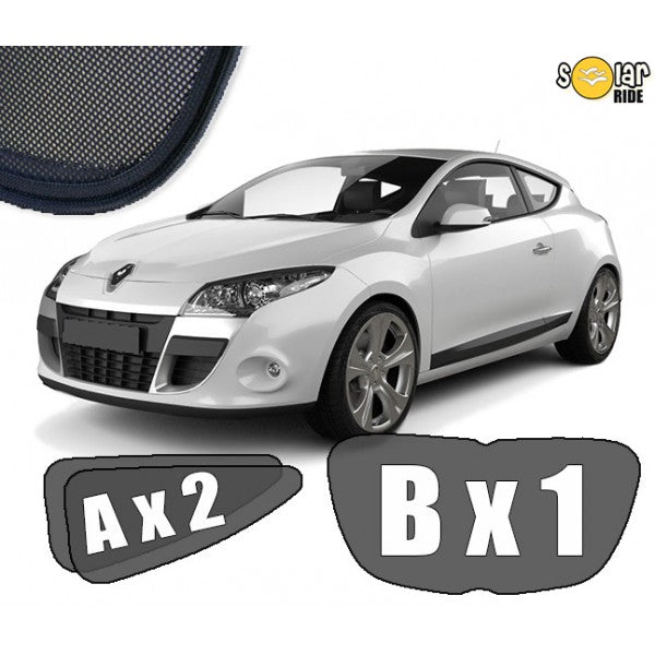 Sr solskjerm i akryl til Renault Megane Coupe III, vindavviser og regnbeskyttelse