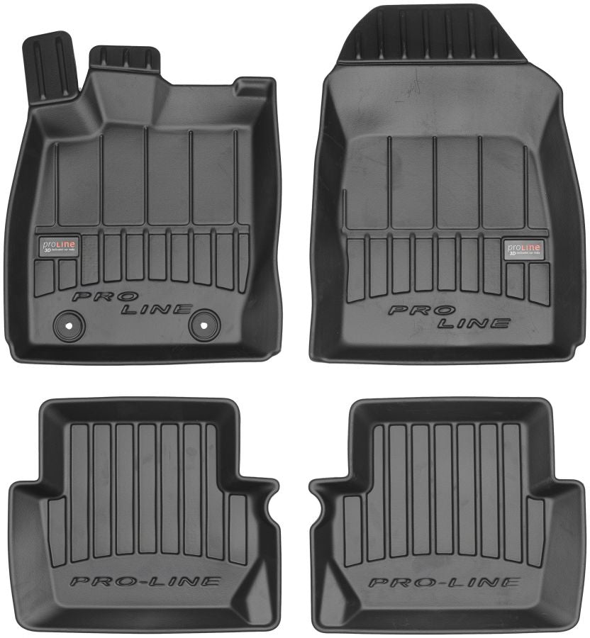 Frogum 3D Premium gulvmatter til Ford Fiesta Mk6 2008-2017 – svart TPE med høy sidekant, sett med 4