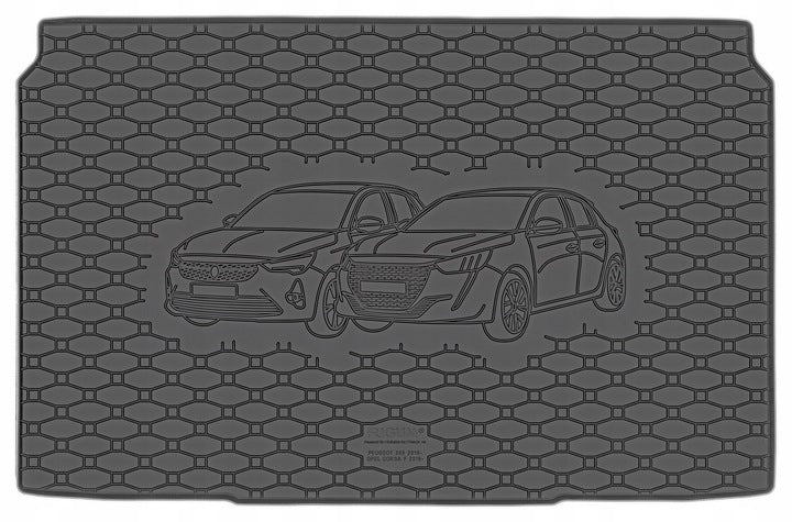 Rigum bagasjeromsmatte til Peugeot e-208 – med 10 mm sidekant