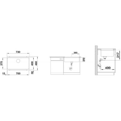 Måltegning Blanco Etagon 700-U – mål 730x460 mm