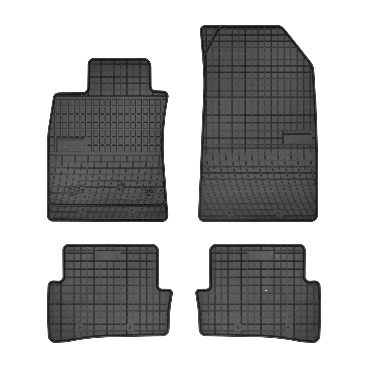Frogum gummimatter til Renault Clio III (2005–2012) – svart-anthracite, 1 cm sidekant, 4-delers sett