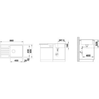 Måltegning Blanco Legra XL 6 S – mål 860x500 mm