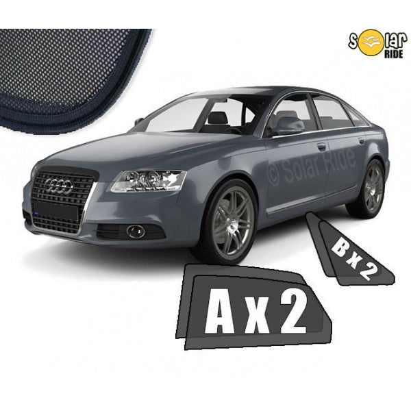 Sr solskjerm i akryl til Audi A6 C6 Sedan med enkel montering og vindavviserfunksjon