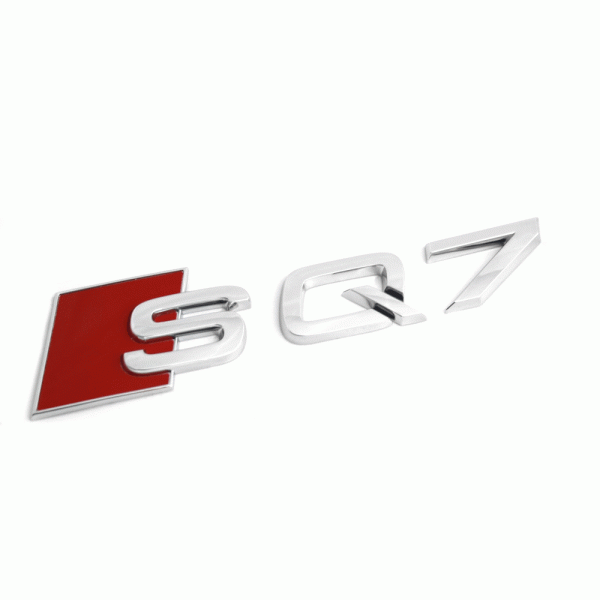 Emblem/logo til Audi SQ7 Chrome med krom finish, montert på skjerm bak, original Audi-del