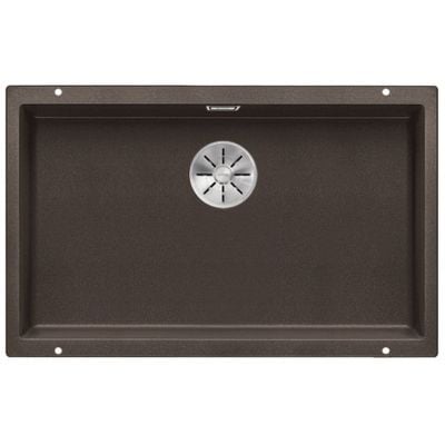 Blanco Subline 700-U kjøkkenvask i brun granittkompositt 700x400 mm sett ovenfra