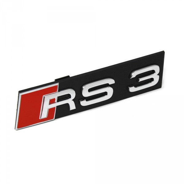 Emblem/logo til Audi RS3 (8P) Chrome i svart blank ABS-materiale for frontgrill