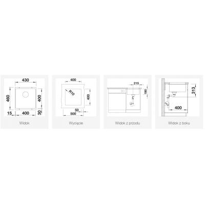 Måltegning Blanco Subline 400-U – mål 400x400 mm
