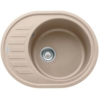 Franke Ronda ROG 611-62 kjøkkenvask i granitt beige Fragranite med vendbart avrenningsfelt