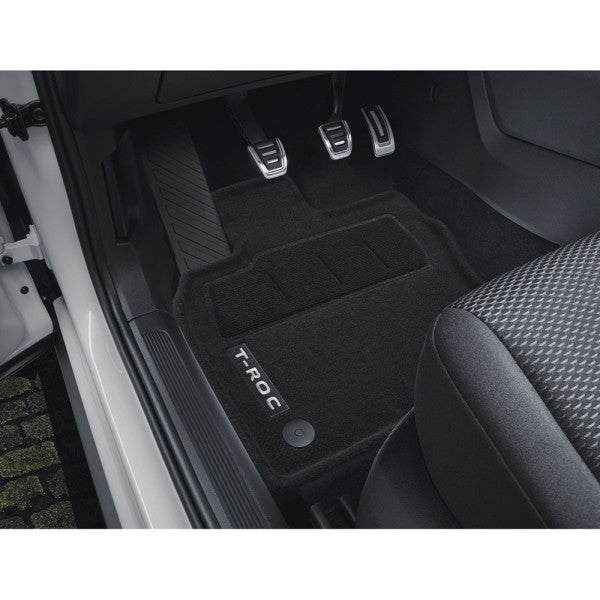 VAG OEM stoffmatter til Vw T-Roc I – svart satin stoff