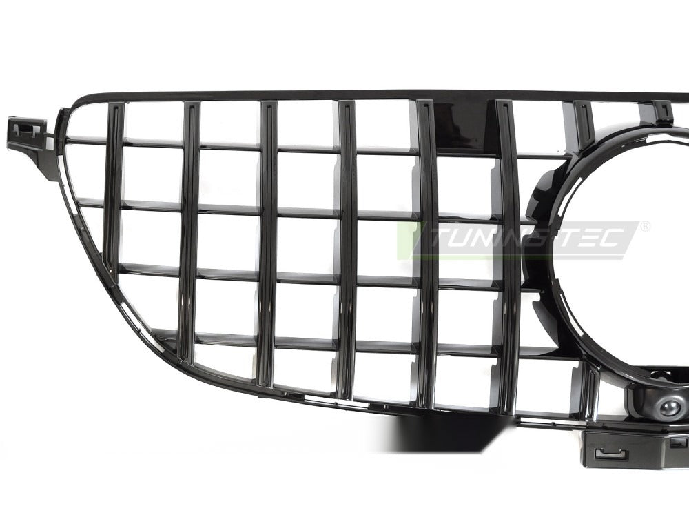 Grill Mercedes GLE C292 Coupe 15-19 sett fra siden, lamellstruktur synlig.