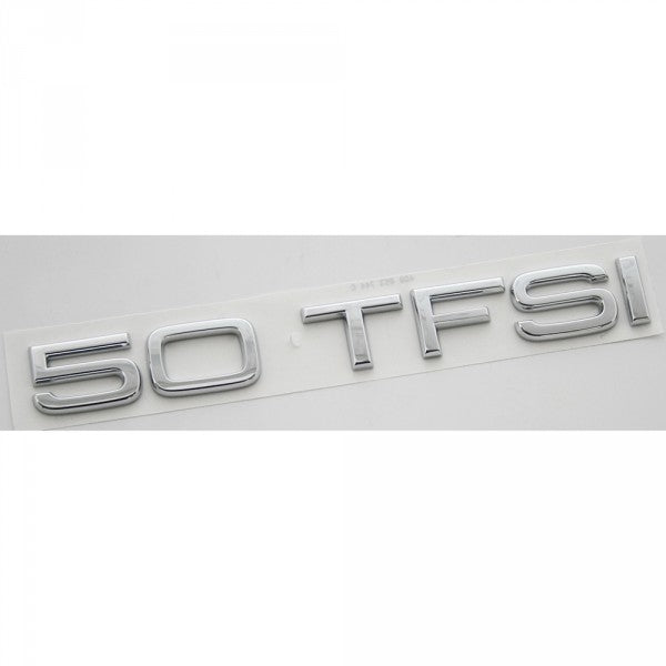 Emblem/logo til Audi 50 TFSI Chrome i krom ABS-materiale for bakluke