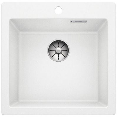 Blanco Pleon 5 kjøkkenvask i hvit granittkompositt Silgranit PuraDur 515x510 mm sett ovenfra