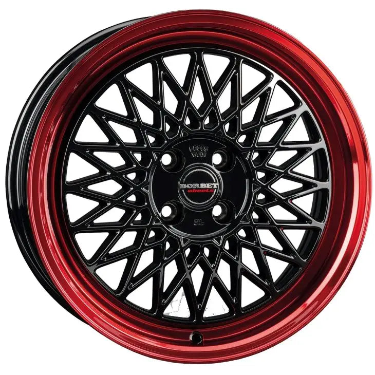 Felg Borbet b 4h Black Rim Red 7x17 4x100 Et30