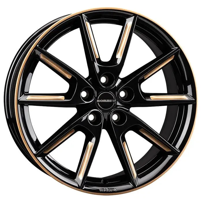 Felg Borbet Lx Black Glossy Gold Spoke Rim 8x18 5x108 Et45