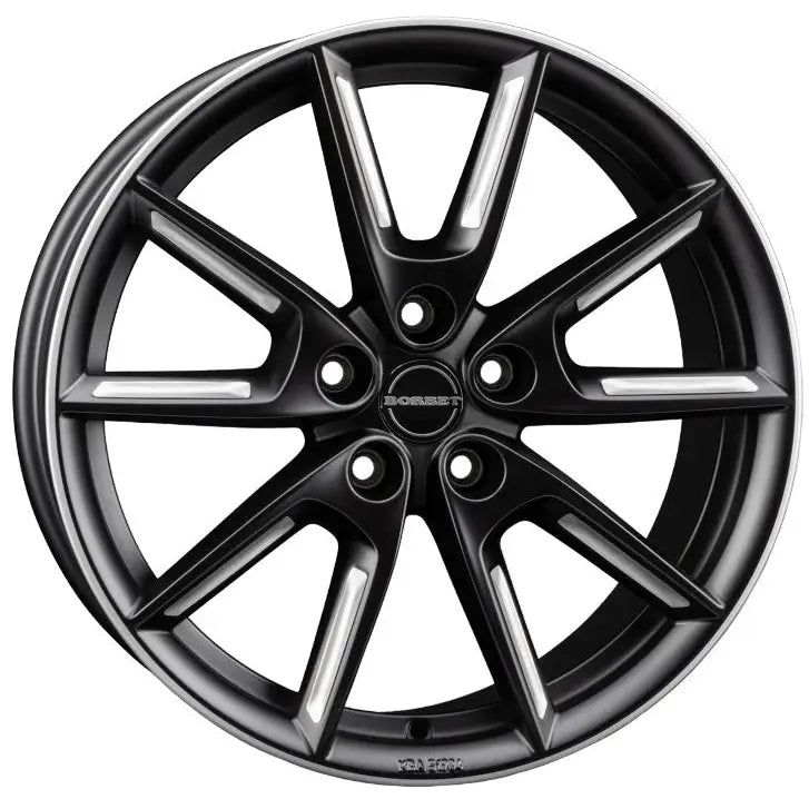 Felg Borbet Lx Black Matt Silver Spoke Rim 8x18 5x112 Et48
