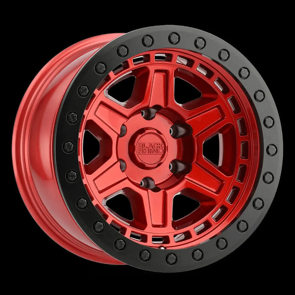 Felg Candy Red W/ Black Ring & Bolts Reno Black Rhino 17x9 Et0 5x127