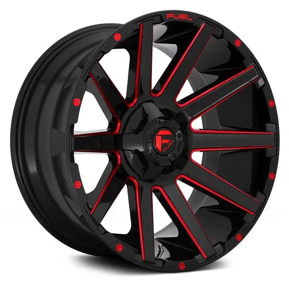 Felg D643 Contra Gloss Black/red Tinted Clear Fuel 20x10 Et-18 5x139.7 / 5x150 - 1