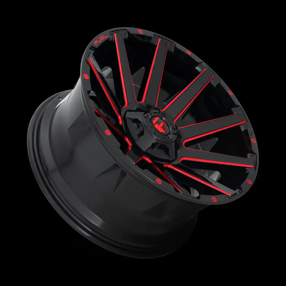 Felg D643 Contra Gloss Black Red Tinted Clear Fuel 22x10 Et-18 8x165.1 - 3